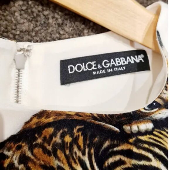 Dolce & Gabbana Cat Print Midi Dress | Size 2 | Excellent Condition - Picture 5 of 8
